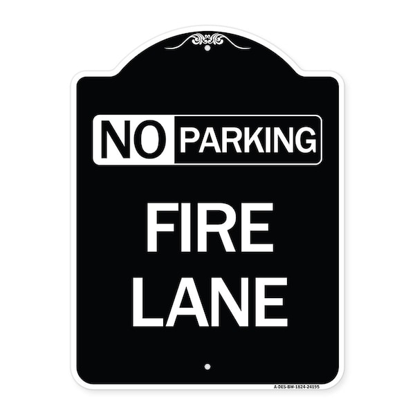 Signmission Delaware No Parking Fire Lane Heavy-Gauge Aluminum Architectural Sign, 24" x 18", BW-1824-24195 A-DES-BW-1824-24195 - main
